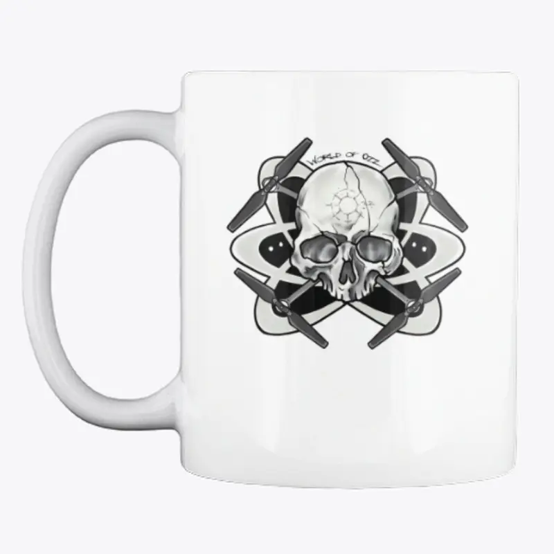 Drone Atom Skull in Black and Gray